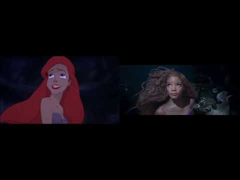 The Little Mermaid Official Trailer Comparison 1989 &amp; 2023 Side by Side