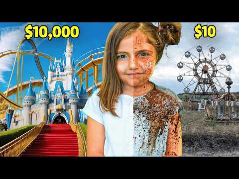 $1 vs $10,000 Amusement Park!