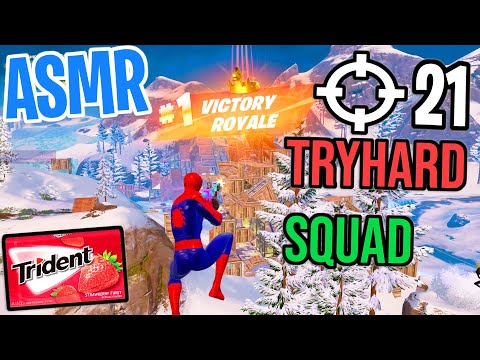 ASMR Gaming 😴 Fortnite Subscriber Squad! Relaxing Gum Chewing 🎮🎧 Controller Sounds + Whispering 💤