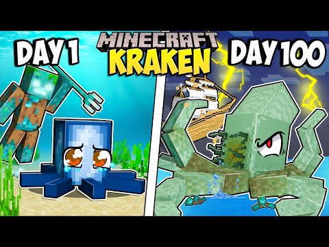 I Survived 100 Days as a KRAKEN in Minecraft