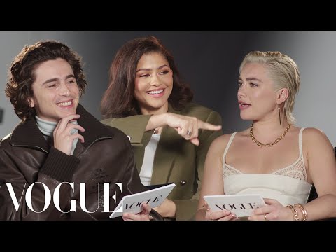 Zendaya, Florence Pugh &amp; Timothée Chalamet Answer Rapid-Fire Questions | Off the Cuff | Vogue