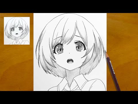 Anime Girl Drawing || How to Draw a Cute Anime Face || Easy Pencil Sketch