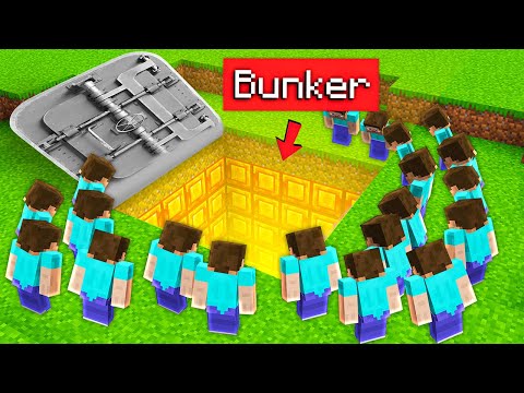 100 Noobs essayent de piller mon Bunker en Bedrock...