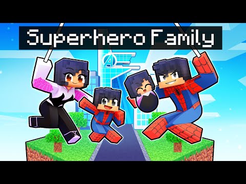 Having a SUPERHERO FAMILY in Minecraft!