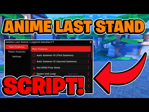 Anime Last Stand Script GUI / Hack (INFINITE EMERALDS, AUTOFARM, AND MORE) *PASTEBIN*