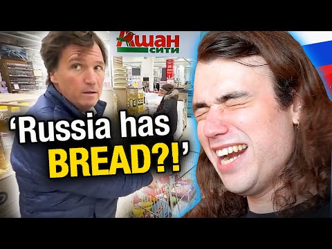 Russian CRINGES at Tucker Carlson Grocery Shopping in 🇷🇺