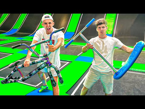 ON S&#039;AFFRONTE AU TRAMPOLINE PARK (Trottinette VS BMX) Ft @philippecantenot