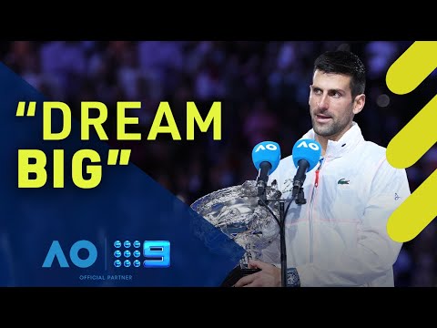 Novak Djokovic&#039;s message to his fans after 10th Australian Open victory | Wide World of Sports