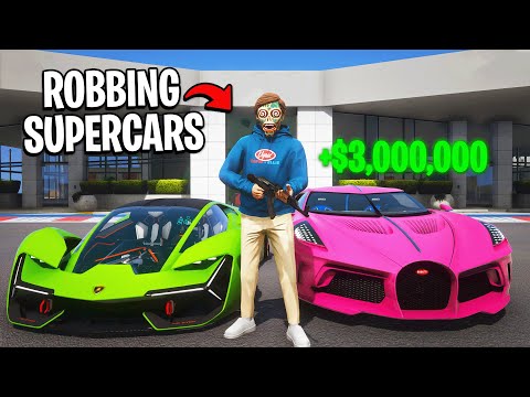 Robbing 10 Supercar Dealerships in GTA 5 RP..