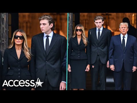 Barron Trump Joins Donald Trump At Funeral For Melania Trump&#039;s Mother