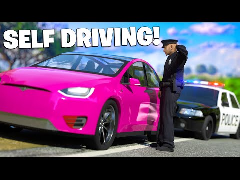 Self Driving TESLA Trolls Cops in GTA 5 RP!