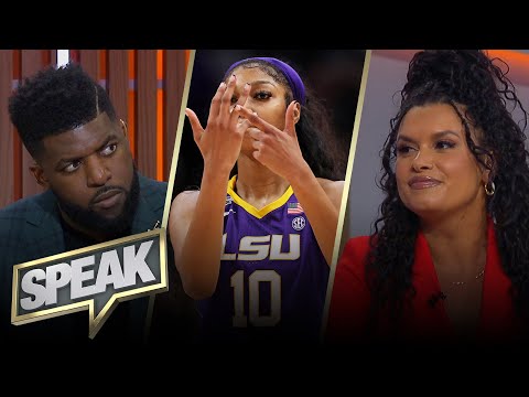 Issue with Angel Reese taunting Caitlin Clark in LSU’s championship win? | WBB | SPEAK
