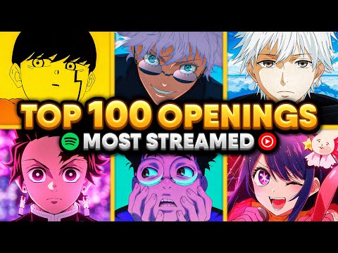Top 100 Most Streamed Anime Openings of All Time (SPOTIFY &amp; YT MUSIC)