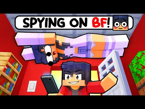 SPYING on my BOYFRIEND in Minecraft!