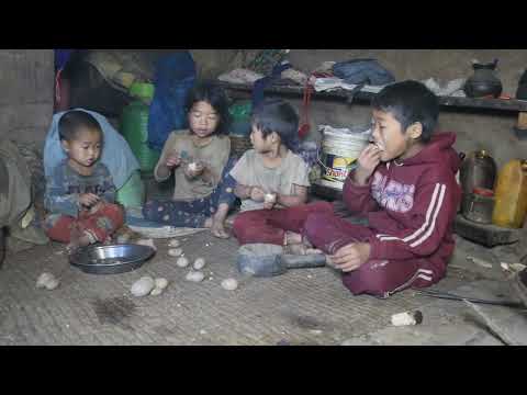 Traditional village life || Cooking and eating technology of potatoes