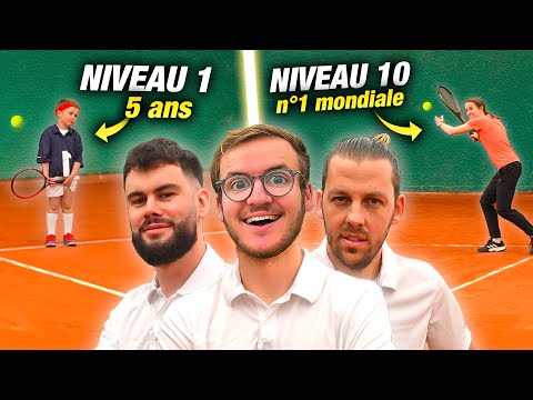Affronter des joueurs de tennis du niveau 1 à 10 : qui les battra tous ?
