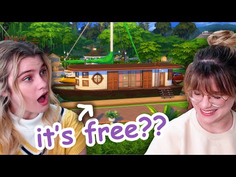 building an ENTIRE base game fishing town with a house boat in the sims 4 (we went overboard)