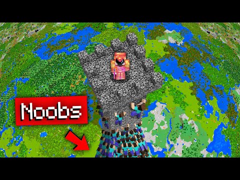 100 Noobs essayent de piller ma tour en Bedrock…