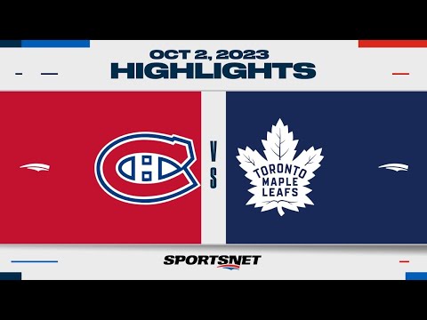 NHL Pre-Season Highlights | Canadiens vs. Maple Leafs - October 2, 2023