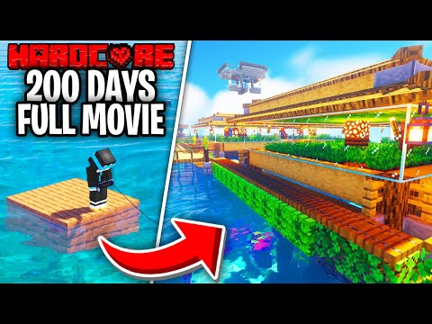 I Survived 200 Days on a RAFT in Minecraft Hardcore!