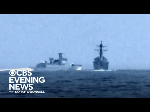 Video shows Chinese warship coming near U.S. missile destroyer in Taiwan Strait