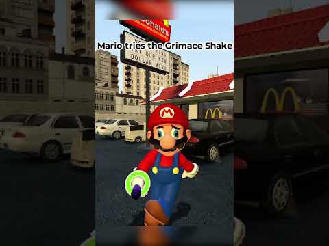 Mario tries the Grimace Shake #shorts