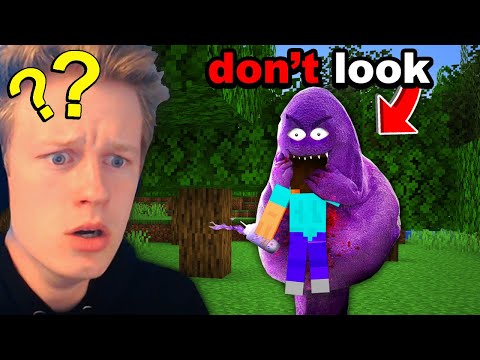 Fooling my Friend with Grimace Shake Mod in Minecraft...