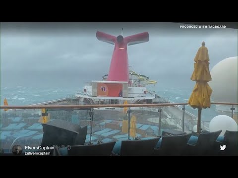 Video shows Carnival Cruise ship battered by storm