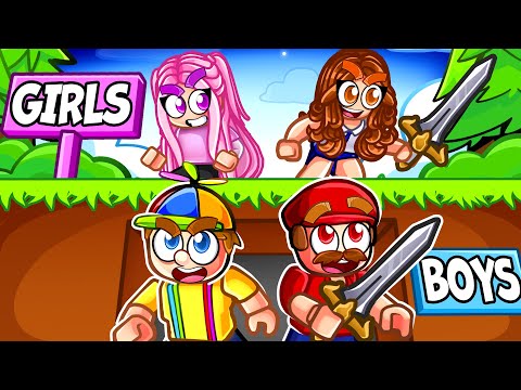 GIRL HUNTERS vs BOY SPEEDRUNNERS in Roblox!