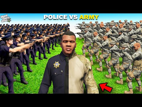 GTA 5 : Franklin Testing Who is Strongest ? Police VS Army GTA 5 !