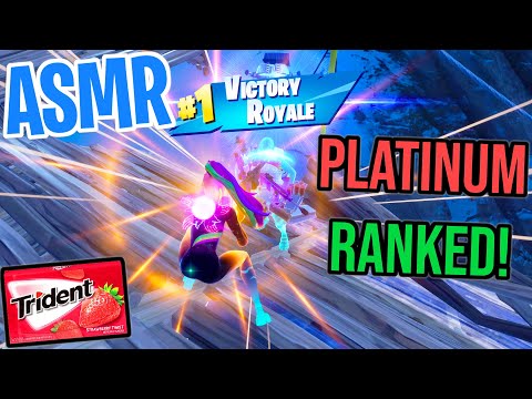 ASMR Gaming 🤩 Fortnite Ranked Platinum Win! Relaxing Gum Chewing 🎮🎧 Controller Sounds + Whispering💤