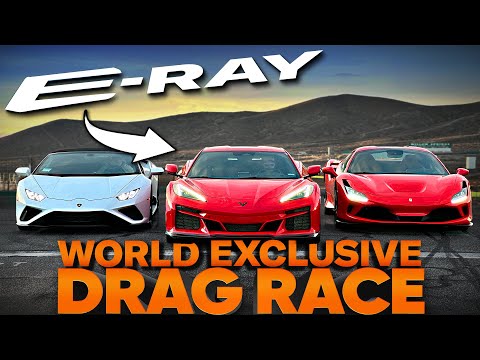 How fast is the Corvette E-Ray? Versus Ferrari F8 &amp; Lamborghini Huracan Evo: Jason Cammisa Drag Race