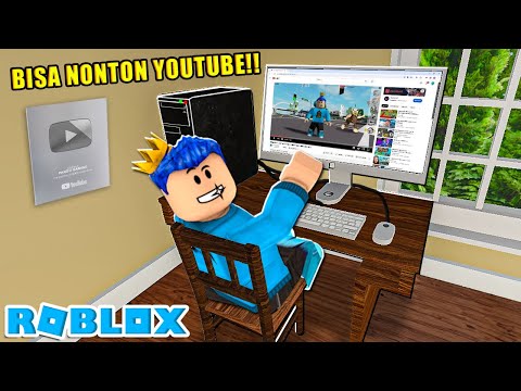 RILL CUY NONTON YOUTUBE DI DALAM GAME ROBLOX!!!