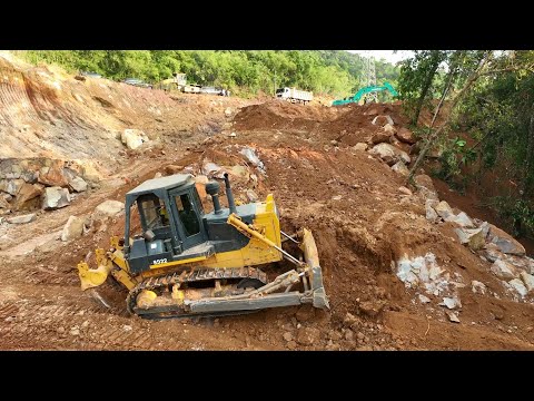 Special Force Mission Bulldozer Going on Mountain Road Foundation Building Technology