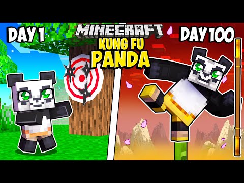 I Survived 100 Days as KUNG FU PANDA in Minecraft