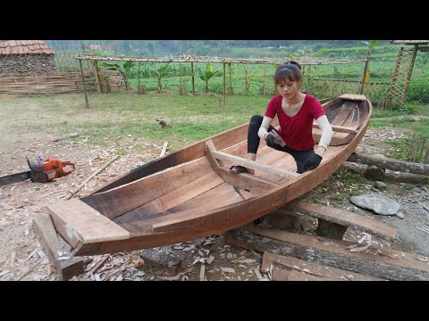 How to Use primitive technology make a boat wooden, frame grafting - Farm Life, Free bushcraft Ep3